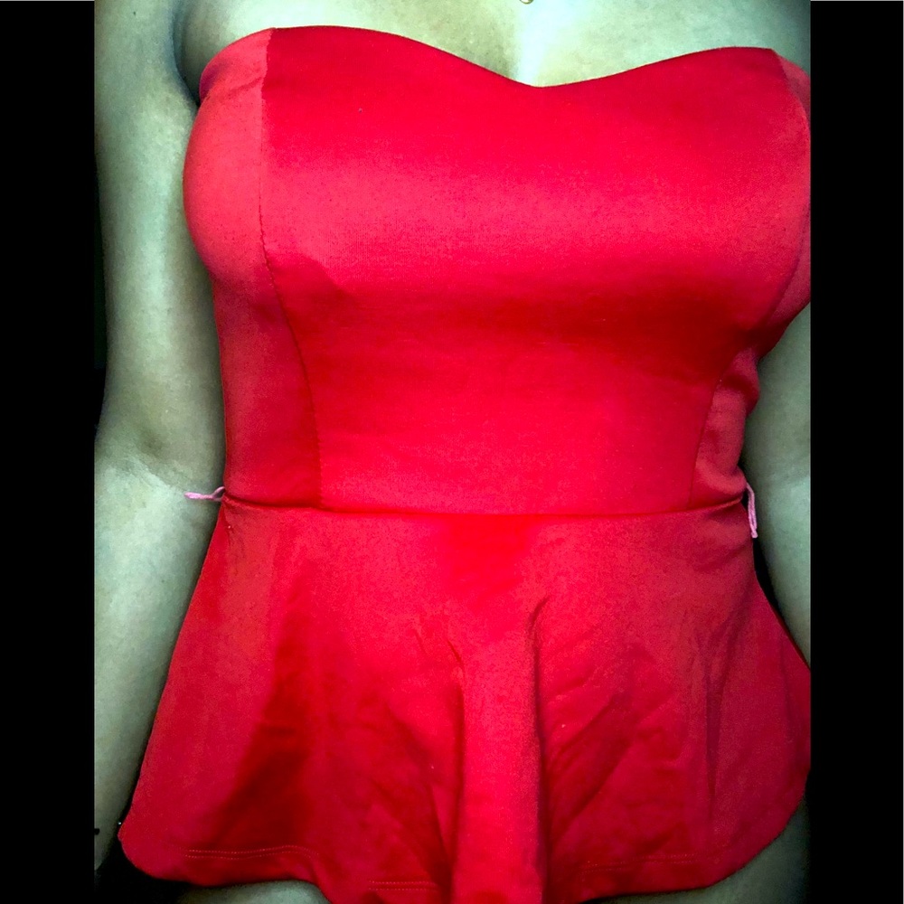 Red tube top